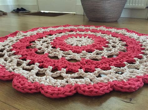 Crochet Rug Flower By Bloomingcottageshop On Etsy Crochet Rug