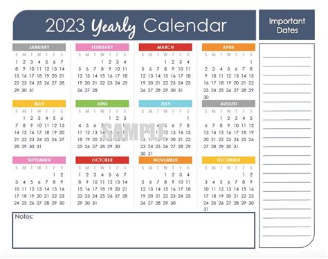 Yearly Calendar Printable 2023 2024 2025 2026 Calendar