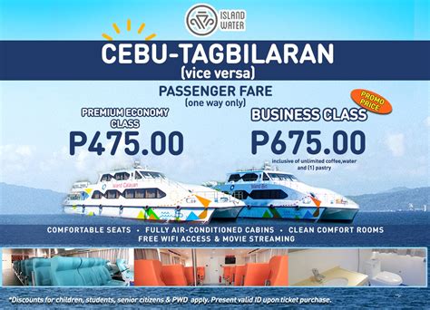 Cebu To Tagbilaran And Vv Island Water Schedule And Fare Rates