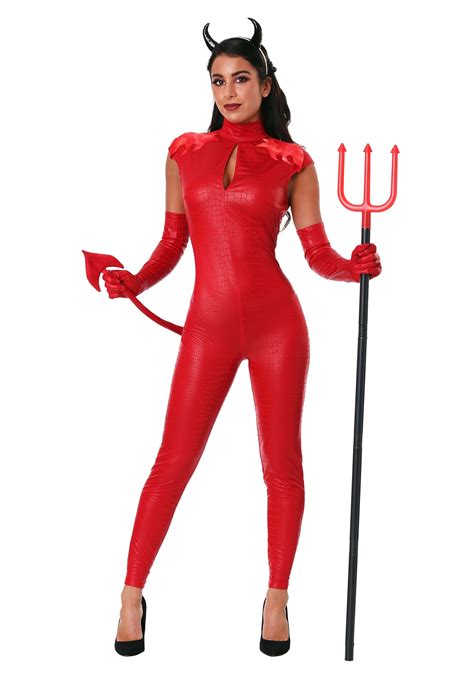 Devious Devil Costume For Women Red Hot Jumpsuit