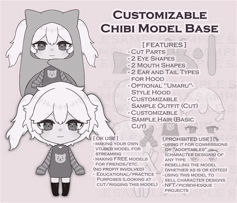 Chibi Vtuber Model Base Vosk S Ko Fi Shop Ko Fi Where Creators