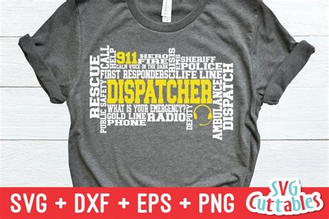 Dispatcher Svg 911 Dispatcher Word Art Shirt Design