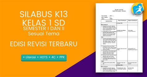 Silabus kurikulum 2013 sd/mi revisi 2018 untuk semua tema dan pelajaran yang ada di kelas 1, 2, 3, 4, 5, dan 6 sd/mi semester 1/ganjil dan semester 2/genap. Download Silabus K13 Kelas 1 SD Revisi 2018 dan 2019 ...