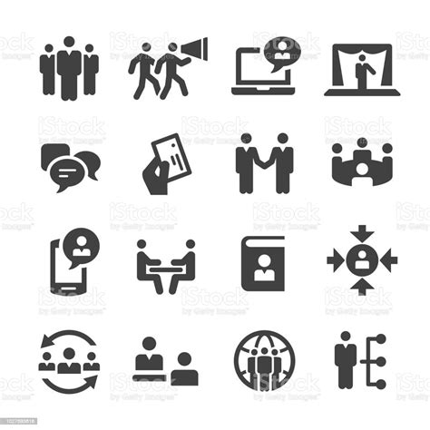 Business Networking Icons Set Acme Series Stock Illustration Download