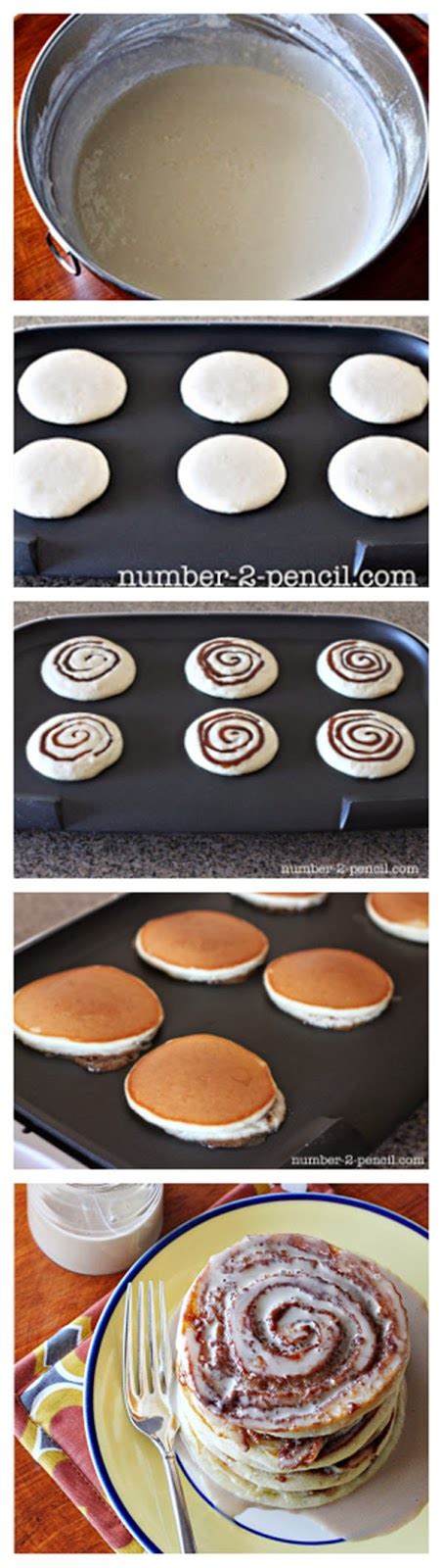 Sour Cream Cinnamon Roll Pancakes With Maple Coffee Glaze