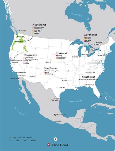 United States Map Of Vineyards Wine Regions
