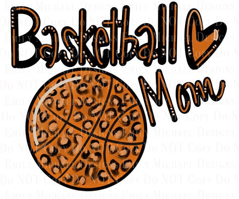 Basketball Mom Digital Image Leopard Print Basketball Digital Etsy