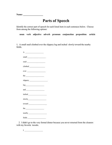 Parts Of Speech Quizdoc