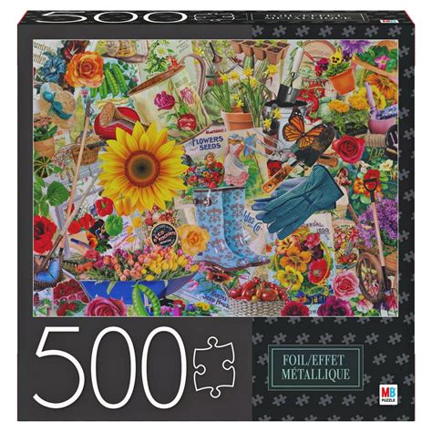 500 Piece Adult Jigsaw Puzzle With Foil Accents Garden Collage