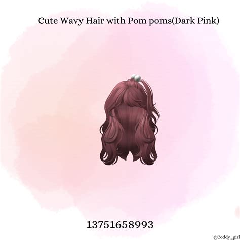 Cute Wavy Hair With Pom Pomsdark Pink Code Kuromi Outfit Dark Pink