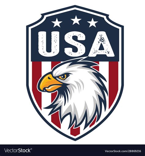 Eagle Made In Usa United States America Logo Vector Image