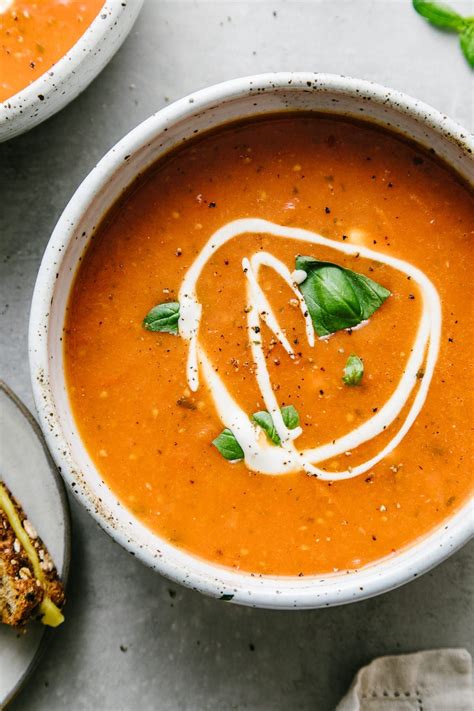 Tomato Basil Soup Is Made With Fresh Tomatoes Onion Garlic And Basil