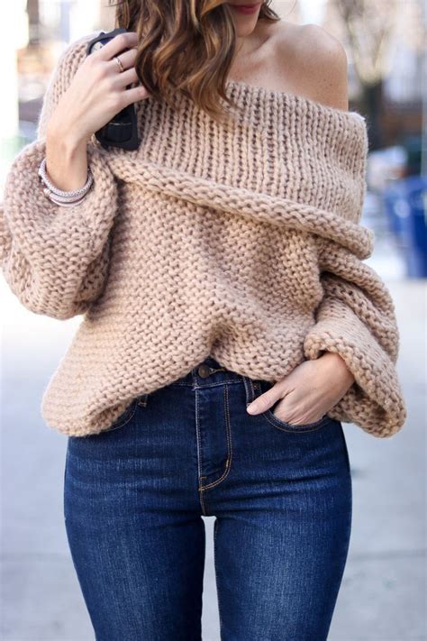 Oversized Off The Shoulder Sweaters For Fall Sweaters Women Fashion