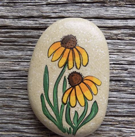 Pin On Flower And Plant Painted Rocks