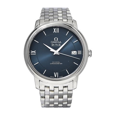 Omega Stainless Steel 37mm De Ville Prestige Co Axial Automatic Watch Blue 527281