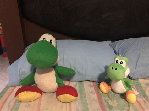 Bootleg Yoshi Plush Left And Official Yoshi Plush Right Yoshi