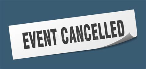 Event Cancelled Sticker Event Cancelled Square Isolated Sign Stock