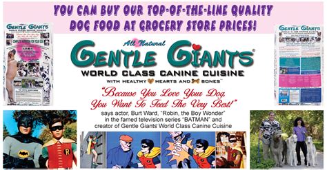 Gentle giants dog food is sold nationally through mail order. Gentle Giants Rescue and Adoptions