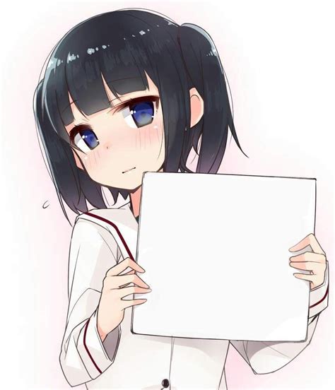 Anime Holding A Sign Blank Template Imgflip