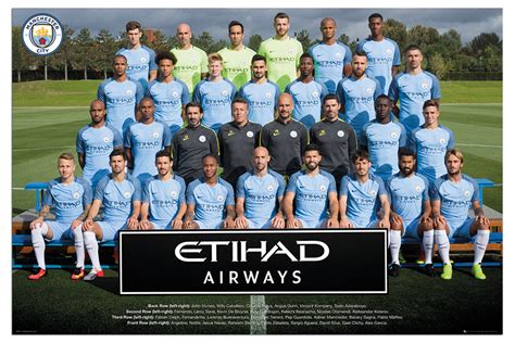 Manchester City Team Squad Photo 2016 2017 Poster New
