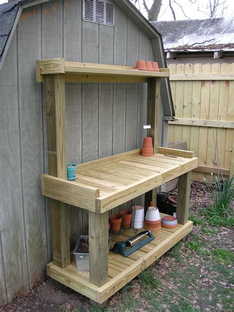 Diy Potting Bench Nice Top Shelves Potting Bench Pallet Garden