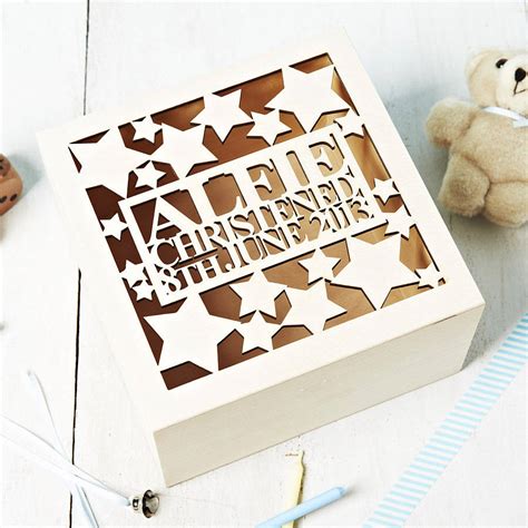 It's ready to give a special baby shower, baptism, or christening gift or as a unique godchild gift. Personalised Star Christening Keepsake Box By Sophia ...