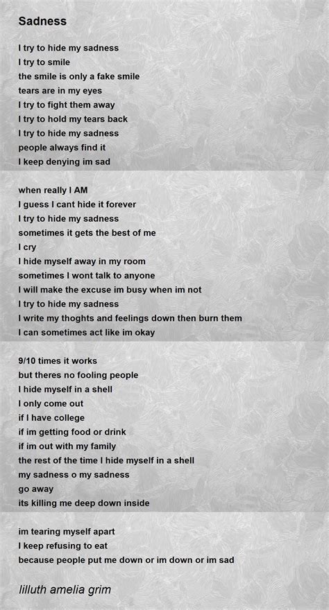 Sad Poems About Sadness