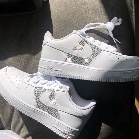 Nike Shoes Rhinestone Crystal Air Force One Bedazzled Color White