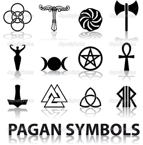 Celtic Pagan Symbols Set Of Celtic Symbols Icons Vector Tattoo