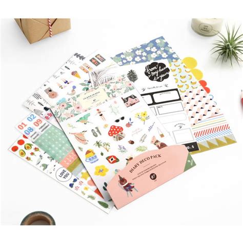 Iconic Diary Deco Sticker Set 9 Sheets In One Set Ver76 Fallindesign