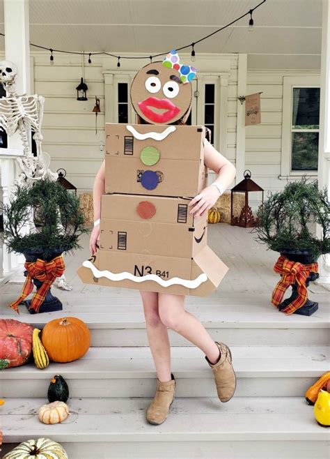 Diy Gingerbread Woman Costume From Boxes Clever Housewife