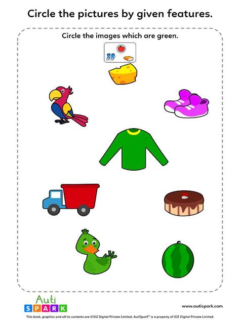 Circle Pictures By Feature Fun Image Sorting Worksheet 3 Autispark