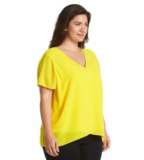 Michael Michael Kors® Plus Size Solid V Neck Top V Neck Tops Plus