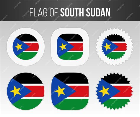 bandeira do sudão do sul rótulos emblemas e adesivos ilustração bandeiras do sudão do sul