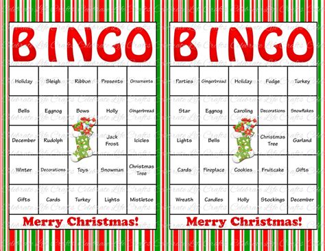 Items Similar To 30 Christmas Bingo Cards Diy Printable