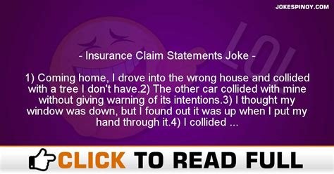 The navy paid the compensation claim.) (thanks jay kuivinen) Insurance Claim Statements Joke - Pinoy Jokes
