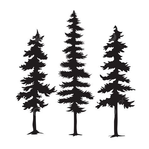 Watercolor Pine Tree Silhouette Vector Png Silhouette Of Pine Tree