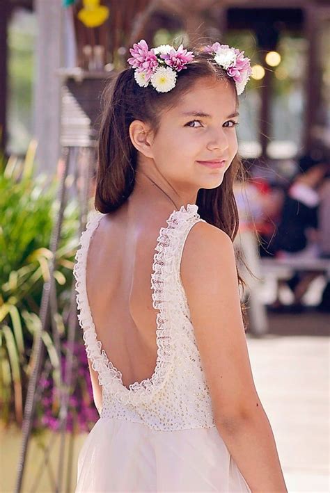 Gold Flower Girl Tulle Dress Boho Junior Bridesmaid Etsy In 2020
