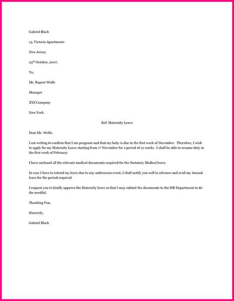 As a matter of fact, it is insufficient for an employee. employee maternity leave letter sample application format for school | Maternity leave ...