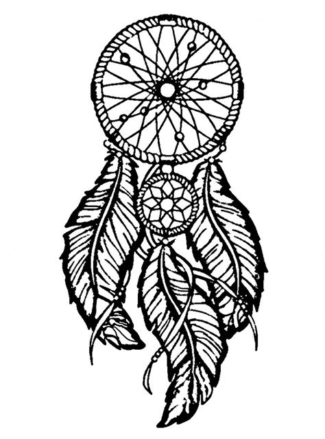 Dreamcatcher Drawing Black And White Free Download On Clipartmag
