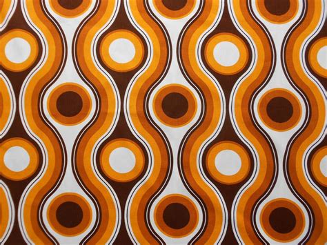 Fab Vintageretro 60s70s Curtain Fabric 1m Lengths Large Circles