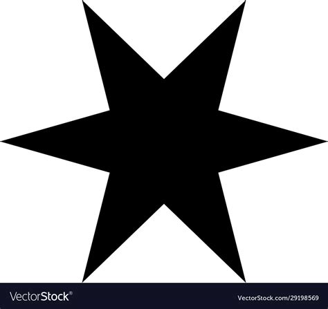 Black Standard Six Pointed Star On A White Vector Image