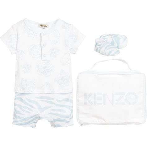Kenzo Kidskenzo Baby 3 Months 1 Year Ditsa Set In Bluechameleon
