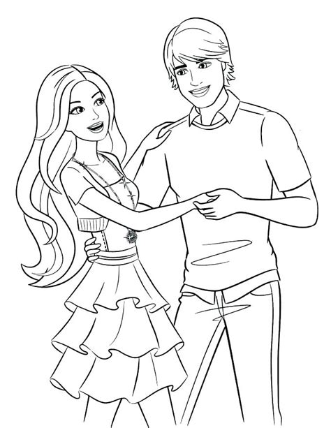 Barbie Wedding Coloring Pages At Free Printable