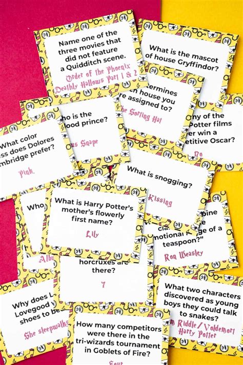 Harry Potter Trivia Questions Free Printable Quiz Play Party Plan