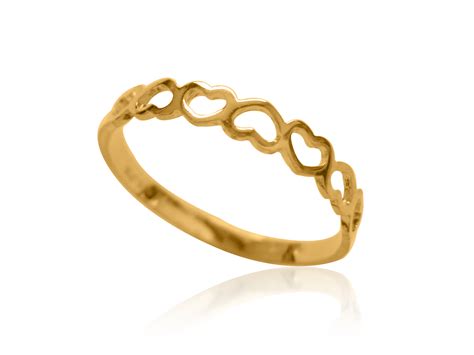 Childrens 10k Solid Yellow Gold Open Heart Baby Ring Size 35