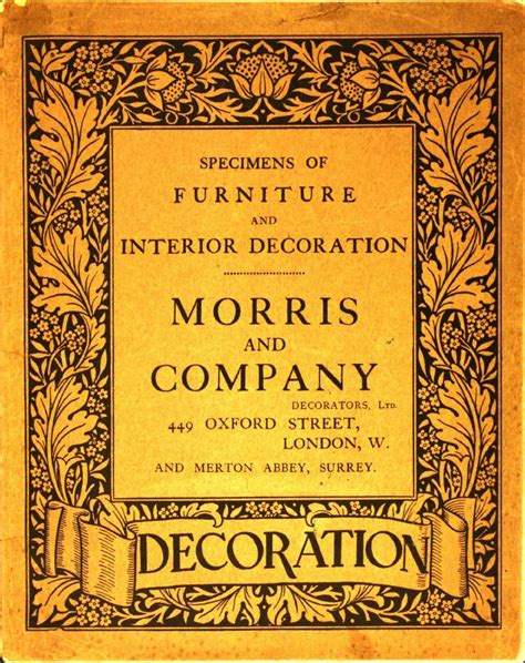 Specimens Of Furniture And Interior Decoration Morris And Co 1912 Arts