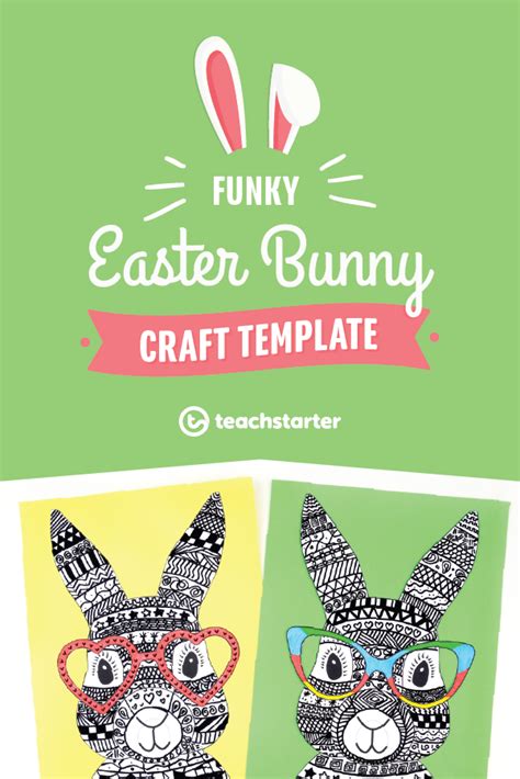 Funky Easter Bunny Craft Template Bunny Crafts Easter Bunny Crafts
