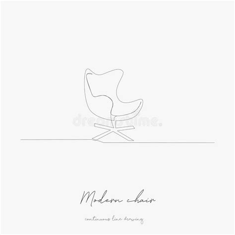 Continuous Line Drawing Modern Chair Simple Vector Illustration