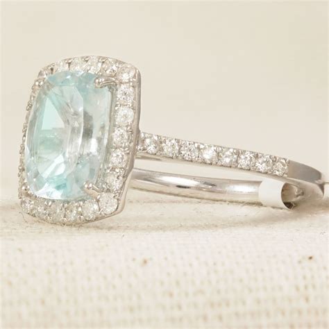 Aquamarine And Diamond Halo Handcrafted By Abana Jewellers Dublin